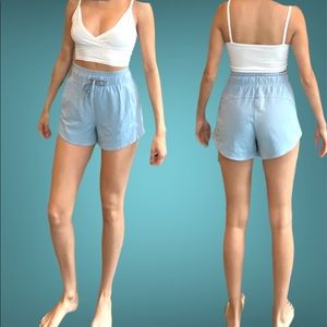 Lululemon Inner Glow *Washed Dye Shorts in size 2 light blue
